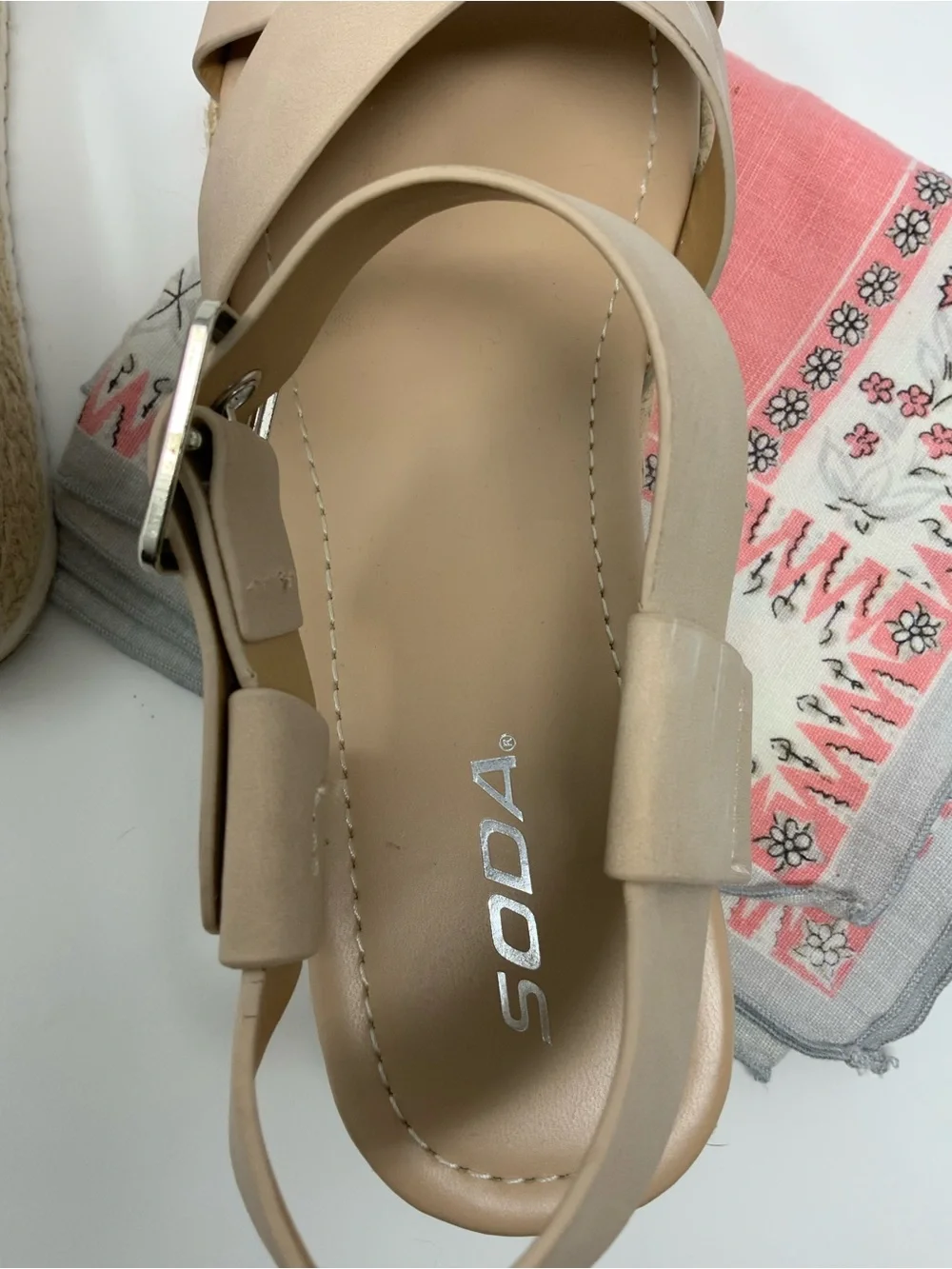 Soda Women’s Beige Espadrille Platform Sandals